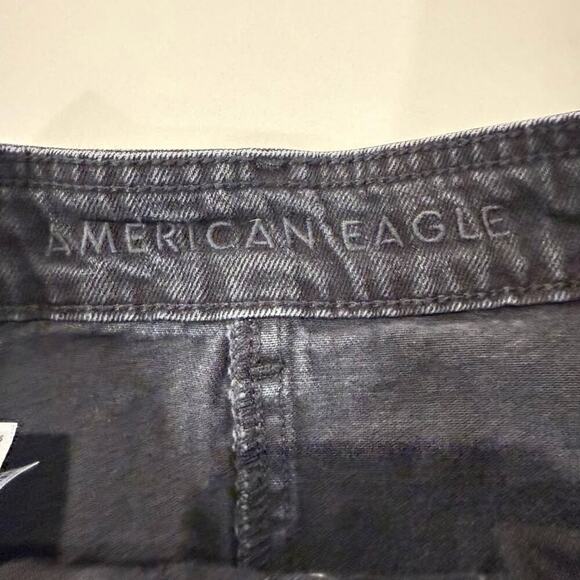 American Eagle High Rise A-Line Button Down Black Denim Skirt Women's 00 Preppy - Picture 3 of 7
